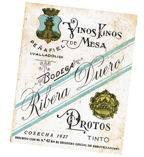 Etiqueta Bodegas Protos Antigua 1927