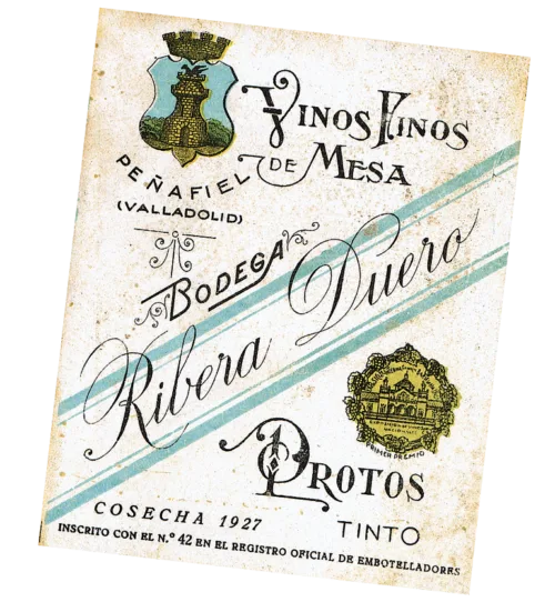 Etiqueta Bodegas Protos Antigua 1927