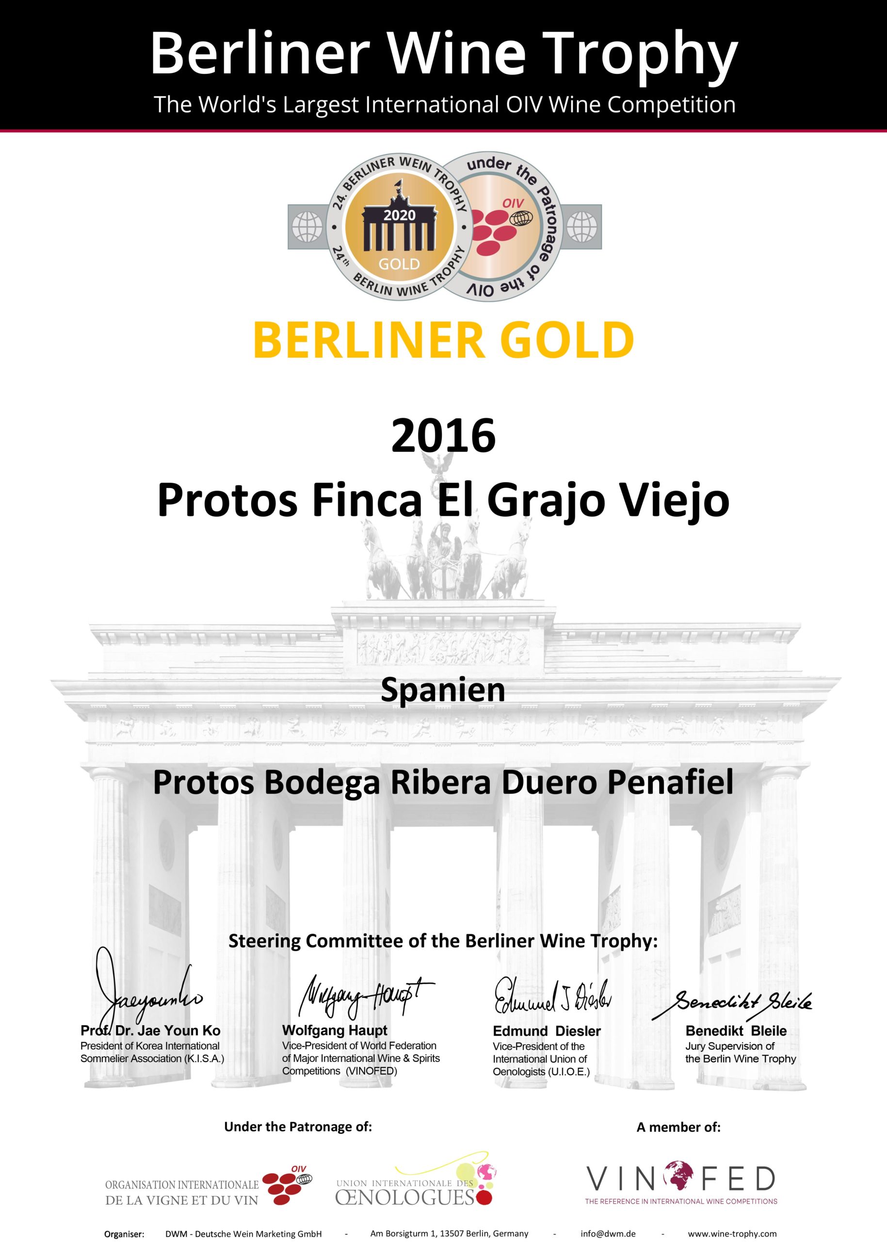 Medalla de Oro Berliner Wine Trophy
