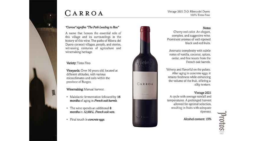 Tasting card Carroa