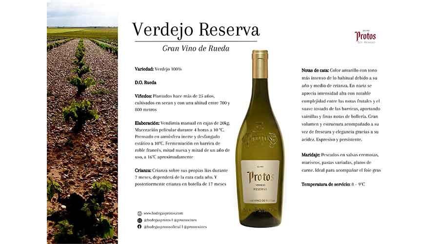 Ficha de cata Protos Verdejo Reserva
