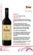 Tasting Card Protos Gran Reserva