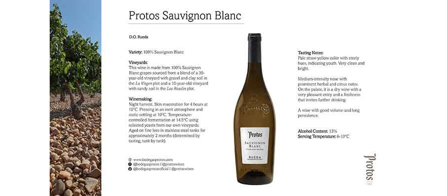 Tasting card Protos Sauvignon Blanc