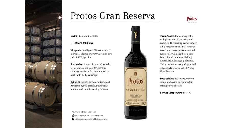 Tasting Card Protos Gran Reserva