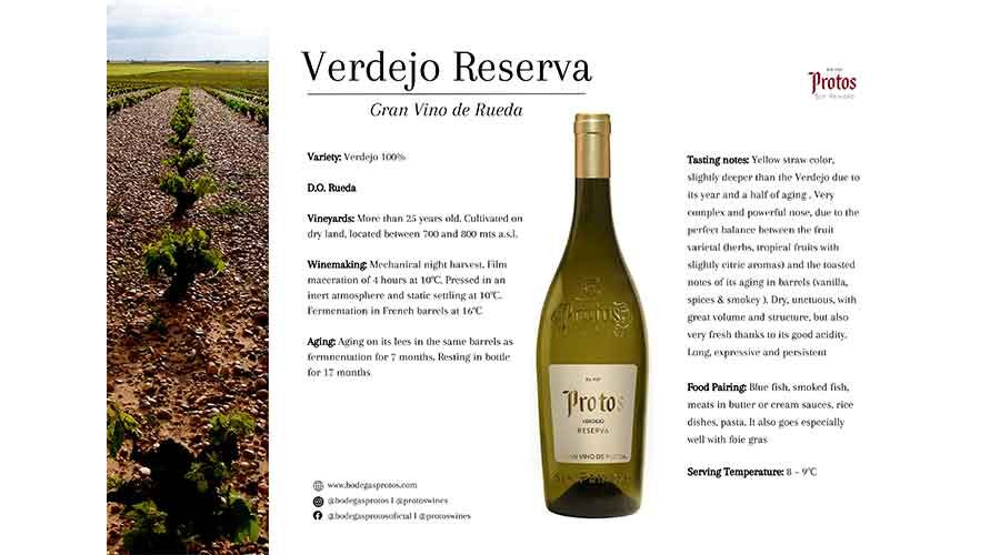 Tasting Card Protos Verdejo Reserva